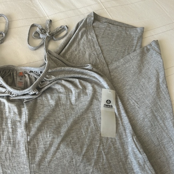 “Free to Flow” Jumpsuit Gray Thin Tie Strap Wide Leg New S - Picture 8 of 13